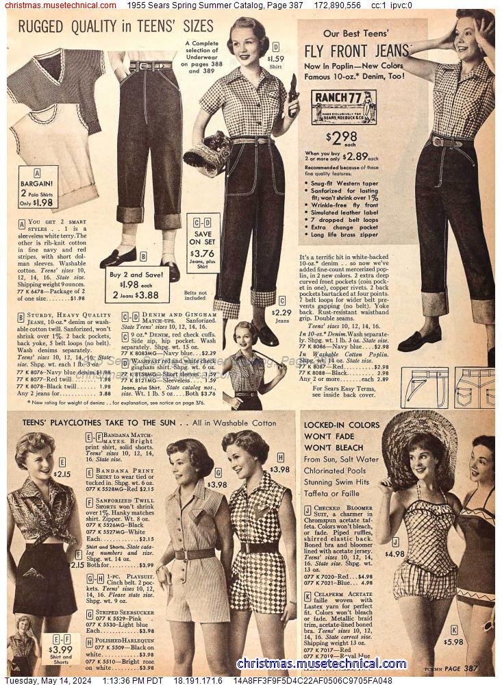 1955 Sears Spring Summer Catalog, Page 387