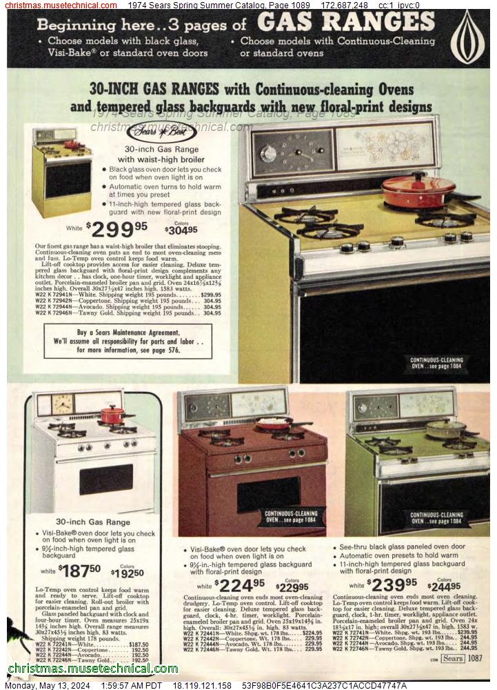 1974 Sears Spring Summer Catalog, Page 1089