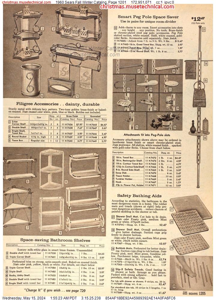 1960 Sears Fall Winter Catalog, Page 1201