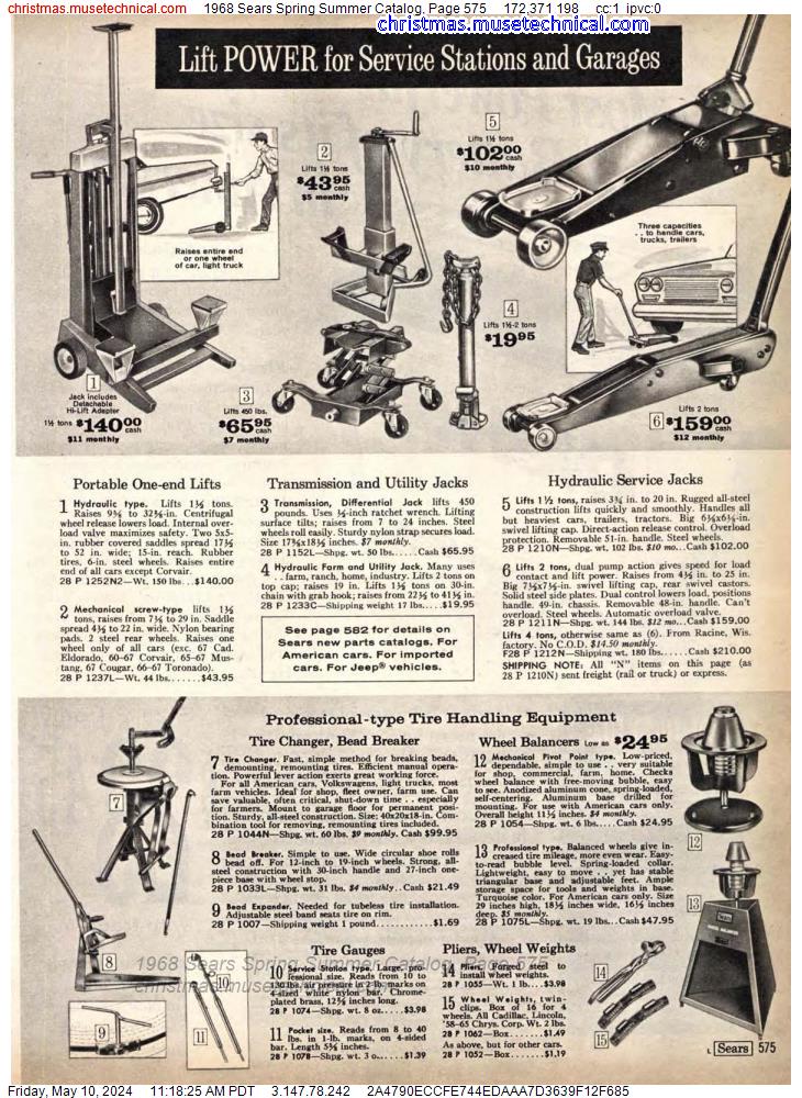 1968 Sears Spring Summer Catalog, Page 575