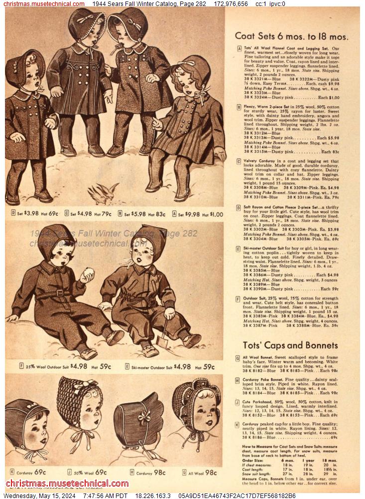 1944 Sears Fall Winter Catalog, Page 282