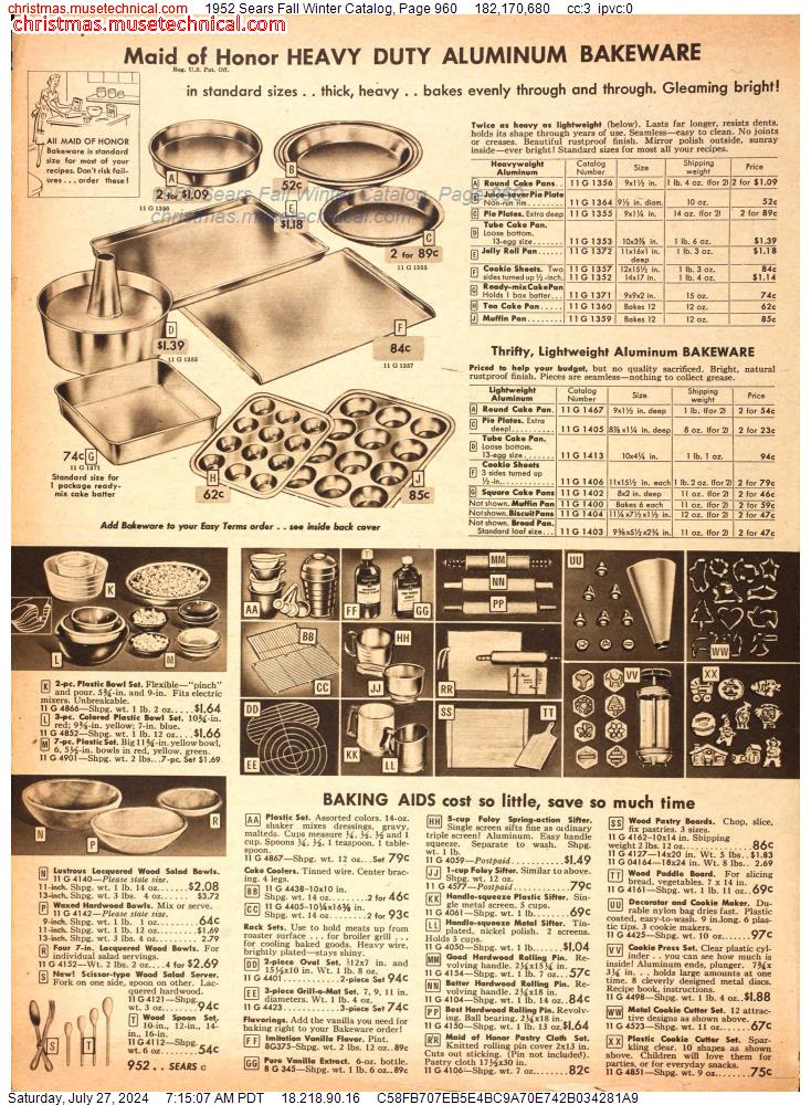 1952 Sears Fall Winter Catalog, Page 960