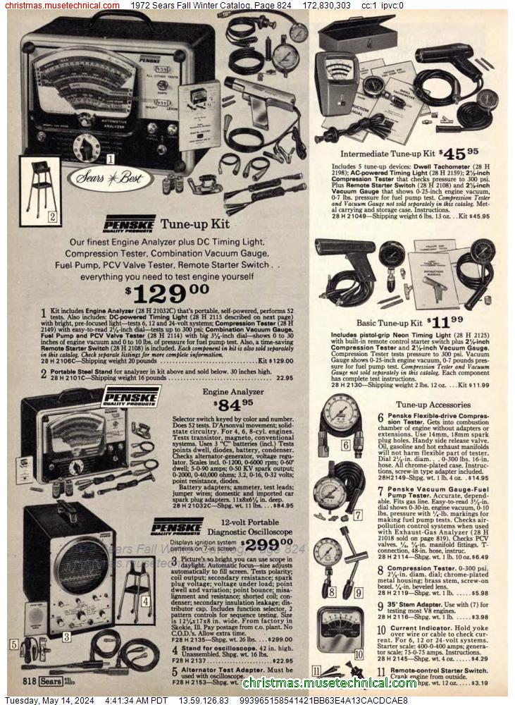 1972 Sears Fall Winter Catalog, Page 824