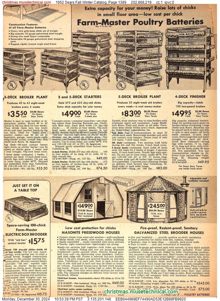 1952 Sears Fall Winter Catalog, Page 1389