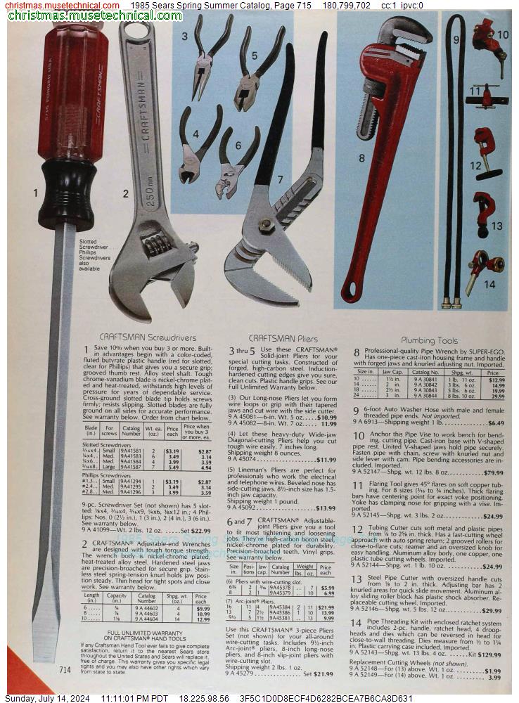 1985 Sears Spring Summer Catalog, Page 715