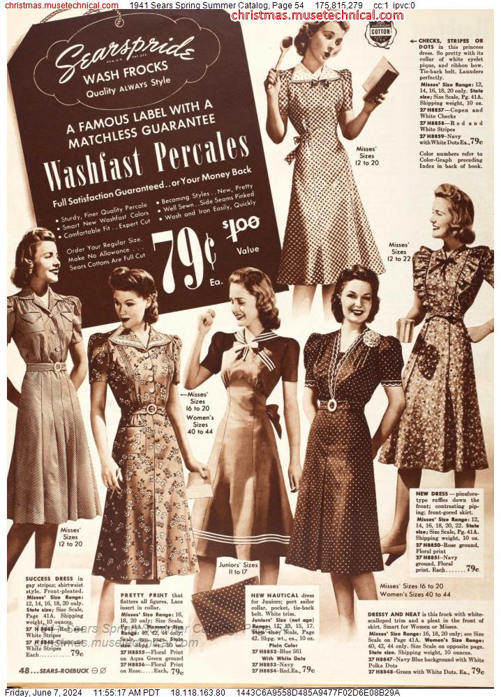 1941 Sears Spring Summer Catalog, Page 54