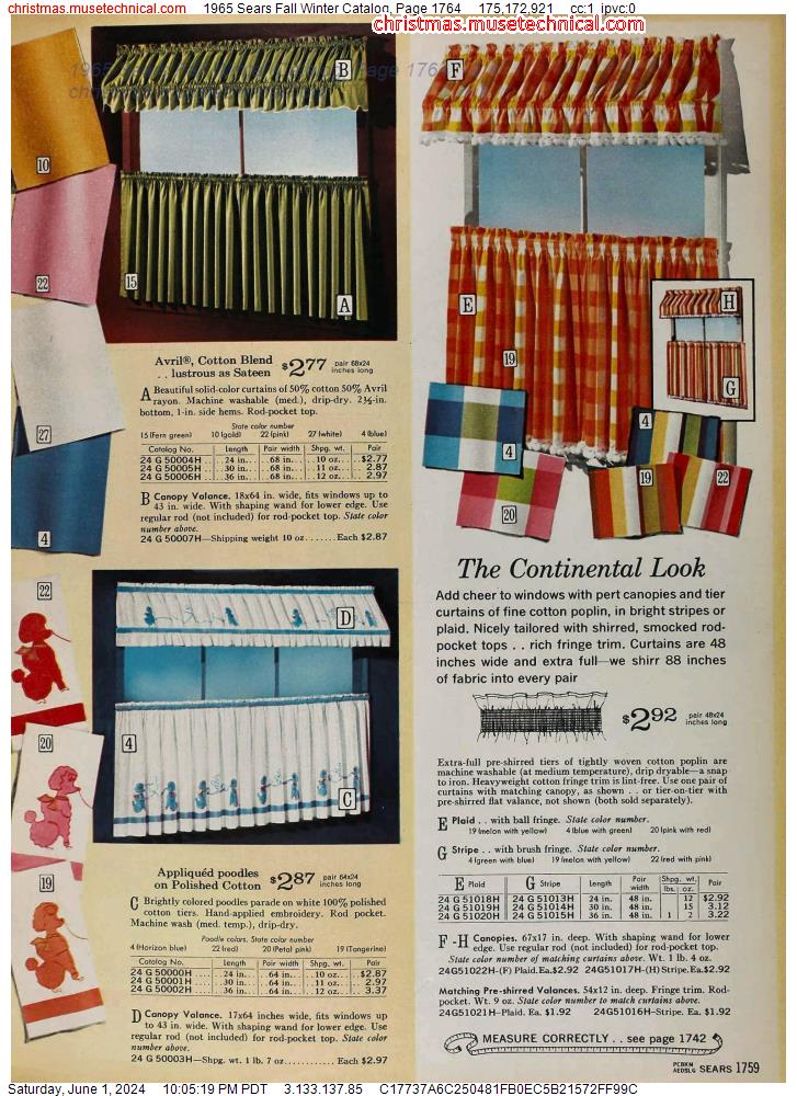 1965 Sears Fall Winter Catalog, Page 1764
