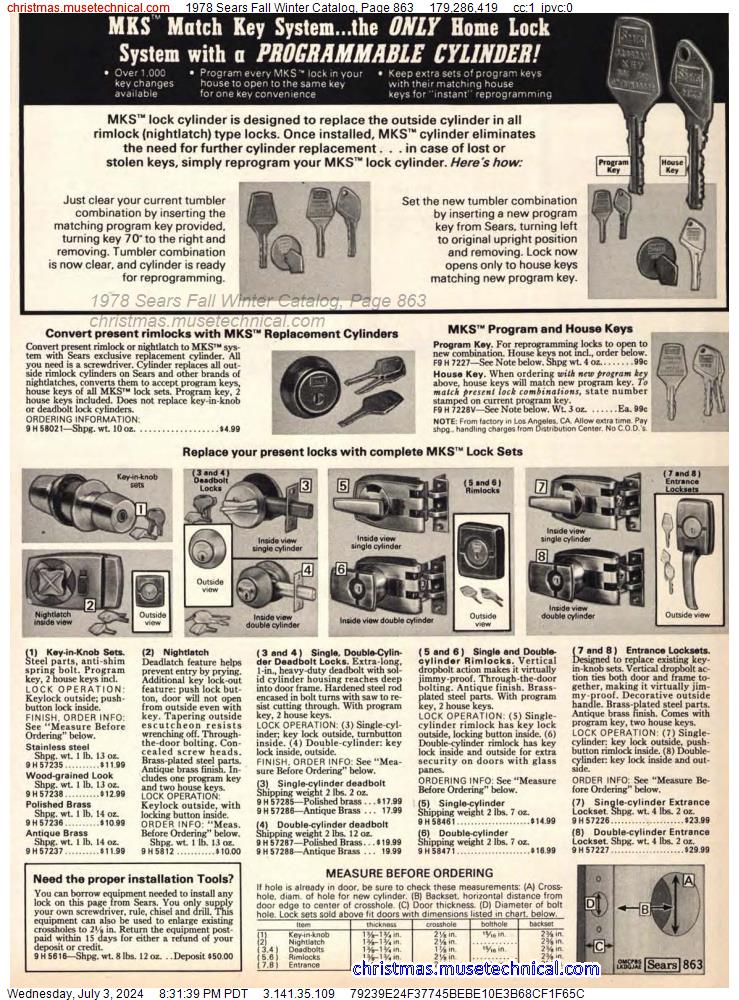 1978 Sears Fall Winter Catalog, Page 863