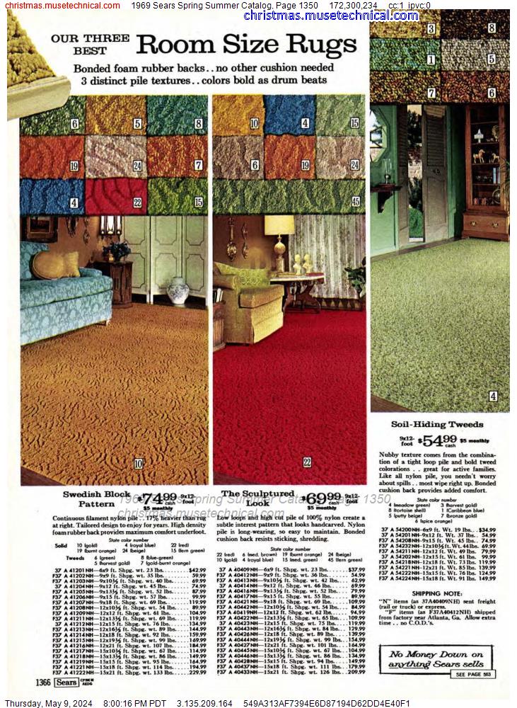 1969 Sears Spring Summer Catalog, Page 1350