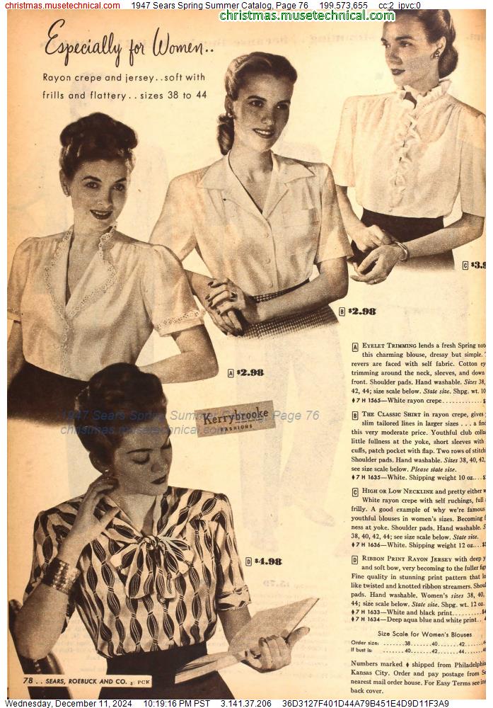 1947 Sears Spring Summer Catalog, Page 76