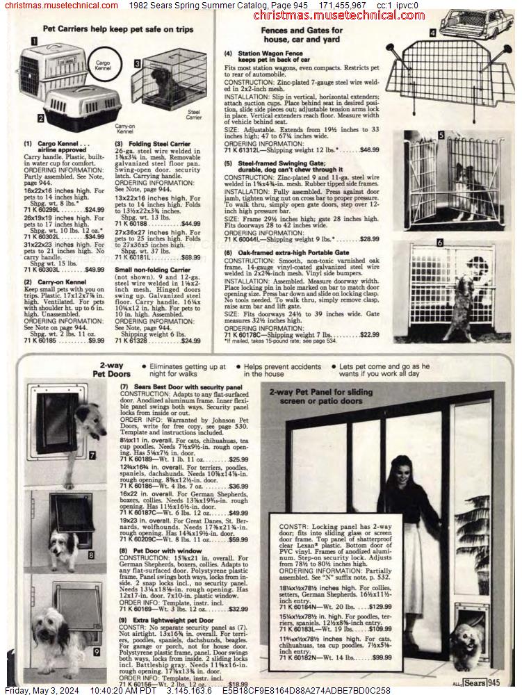 1982 Sears Spring Summer Catalog, Page 945