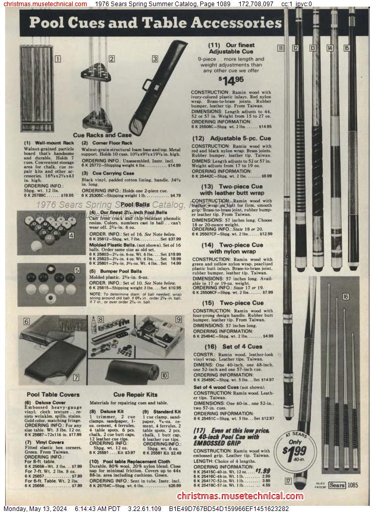 1976 Sears Spring Summer Catalog, Page 1089