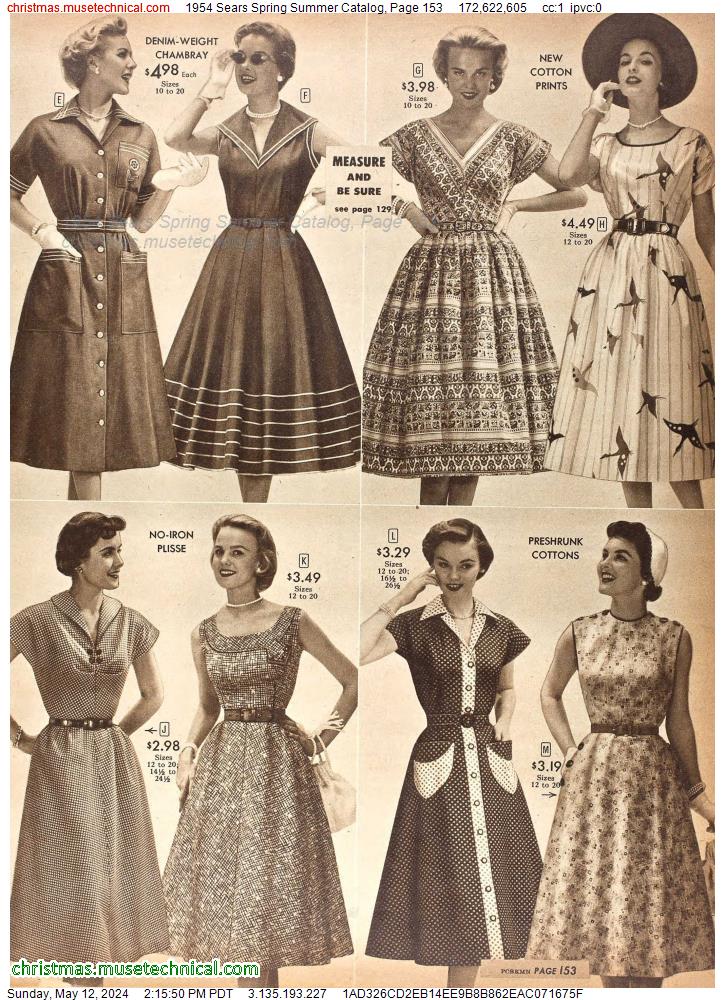 1954 Sears Spring Summer Catalog, Page 153