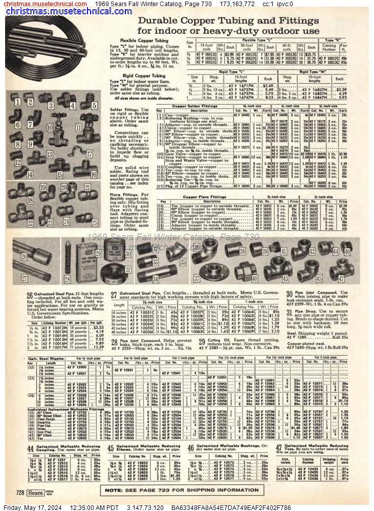 1969 Sears Fall Winter Catalog, Page 730
