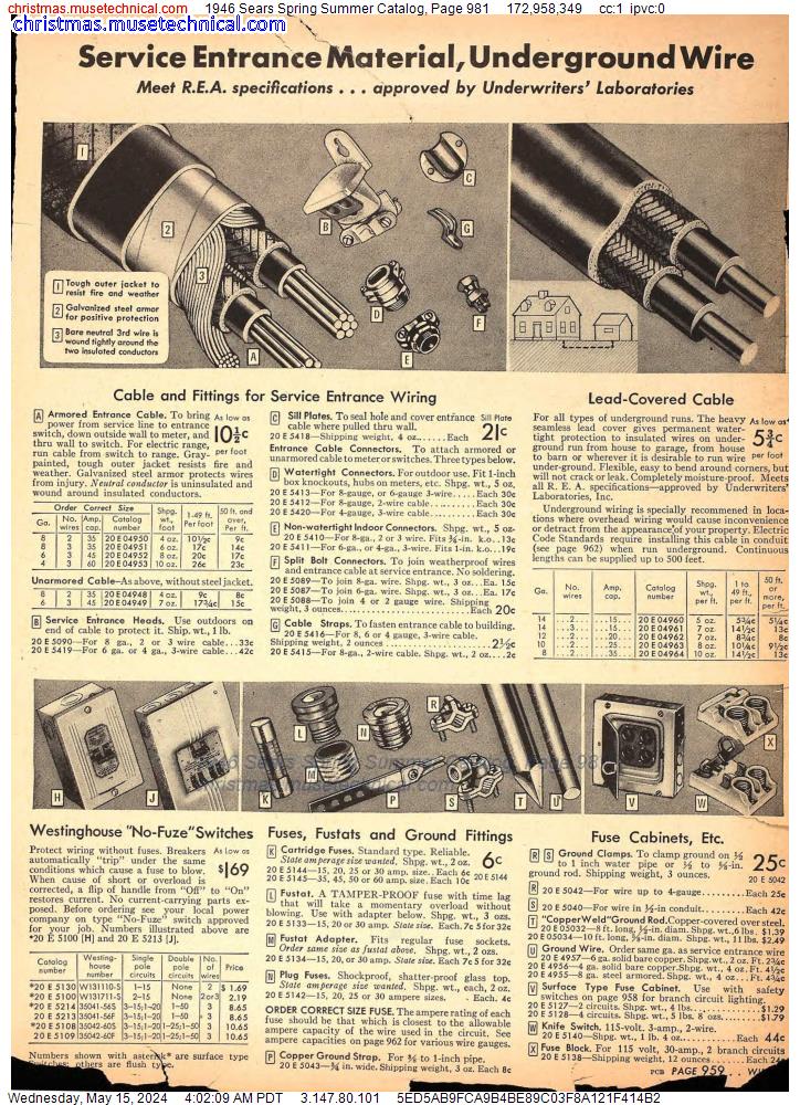 1946 Sears Spring Summer Catalog, Page 981