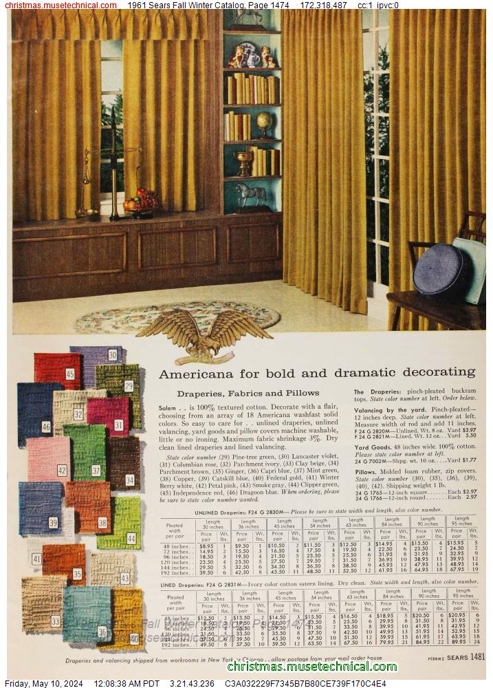 1961 Sears Fall Winter Catalog, Page 1474
