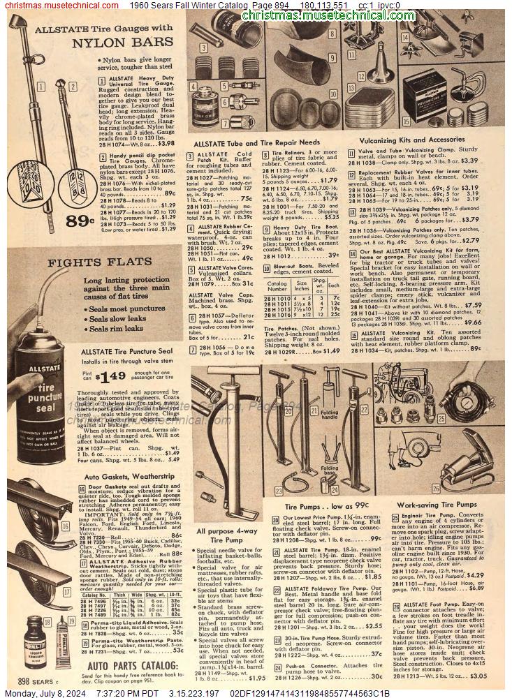 1960 Sears Fall Winter Catalog, Page 894