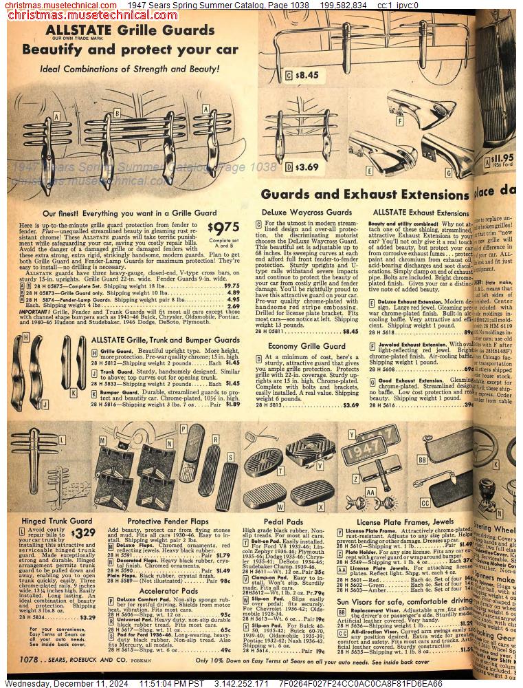 1947 Sears Spring Summer Catalog, Page 1038