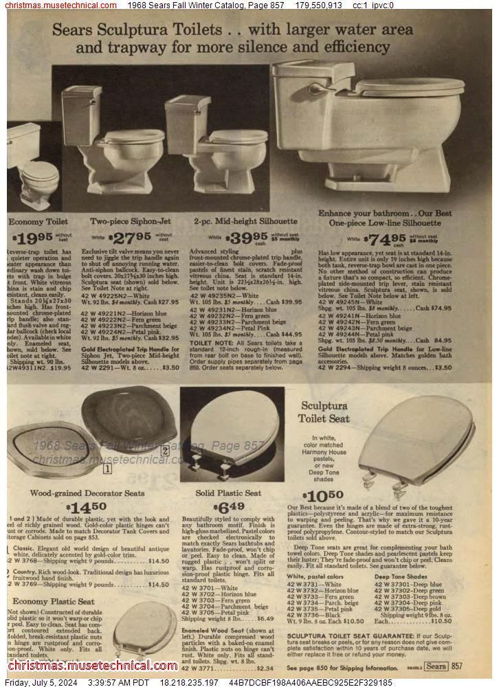 1968 Sears Fall Winter Catalog, Page 857