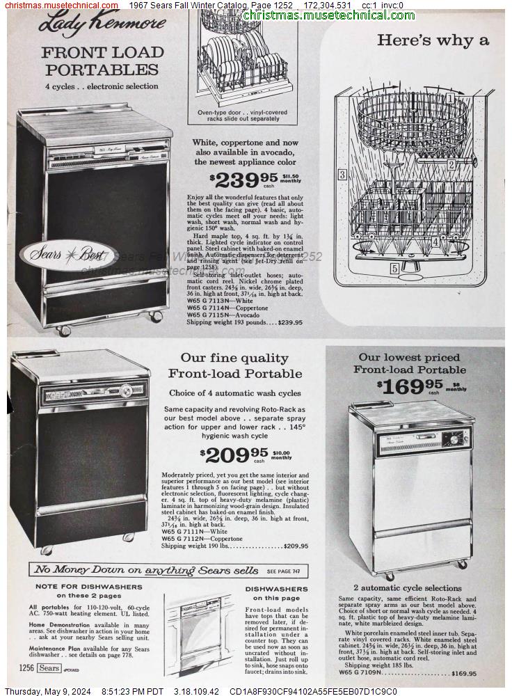 1967 Sears Fall Winter Catalog, Page 1252