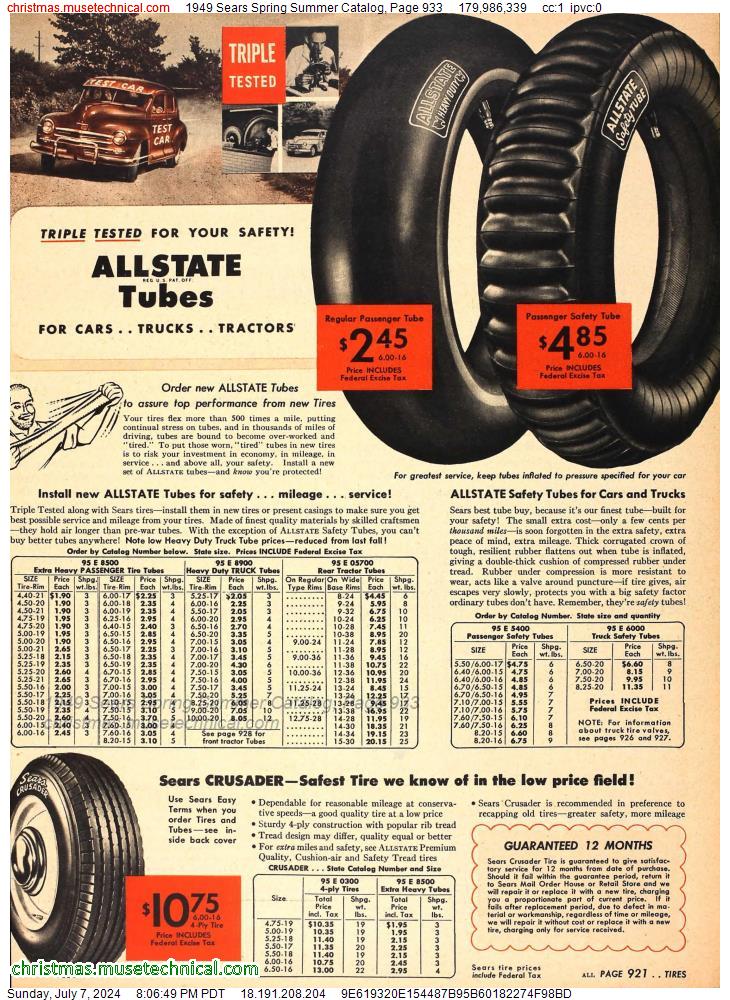 1949 Sears Spring Summer Catalog, Page 933