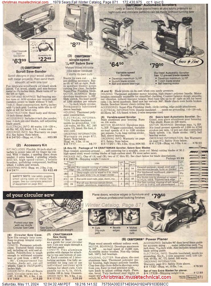 1978 Sears Fall Winter Catalog, Page 871