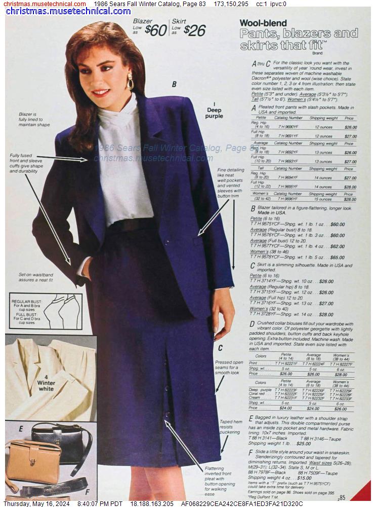 1986 Sears Fall Winter Catalog, Page 83 - Catalogs & Wishbooks