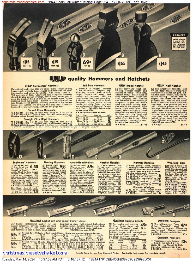 1944 Sears Fall Winter Catalog, Page 924