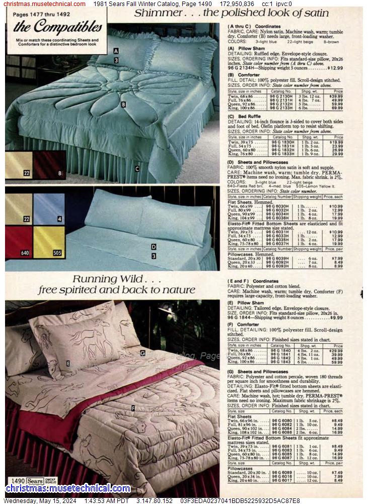 1981 Sears Fall Winter Catalog, Page 1490
