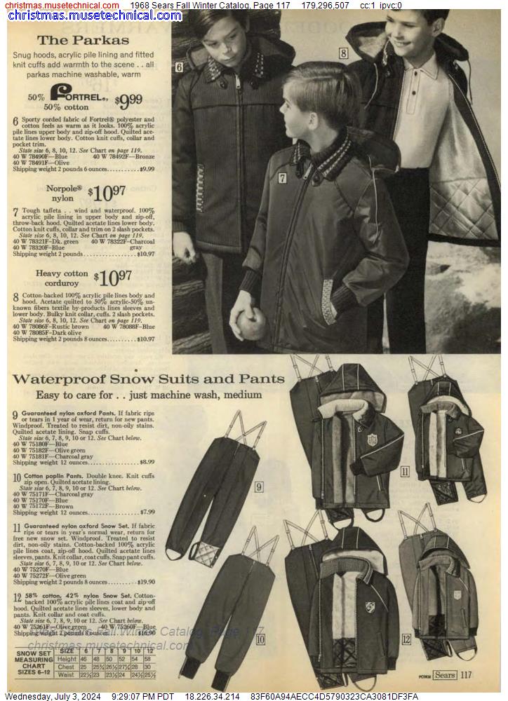 1968 Sears Fall Winter Catalog, Page 117