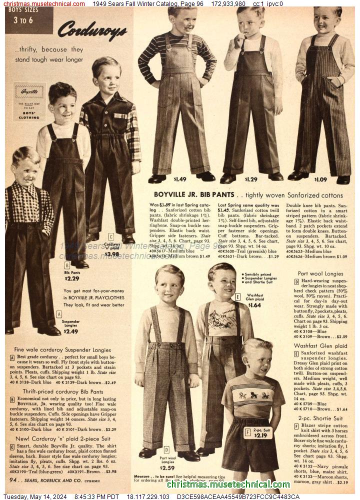 1949 Sears Fall Winter Catalog, Page 96