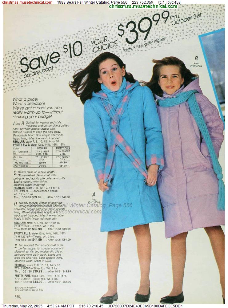 1988 Sears Fall Winter Catalog, Page 556
