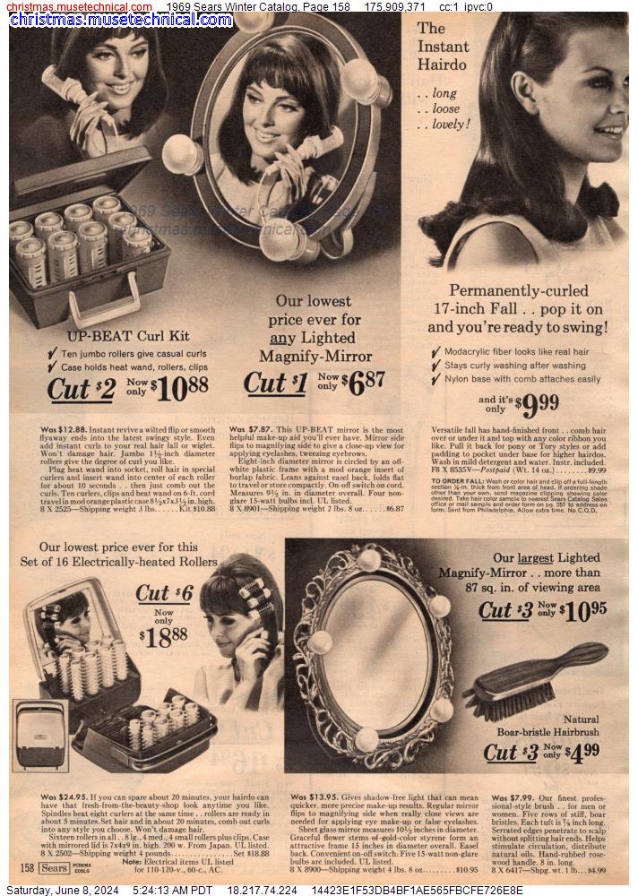 1969 Sears Winter Catalog, Page 158