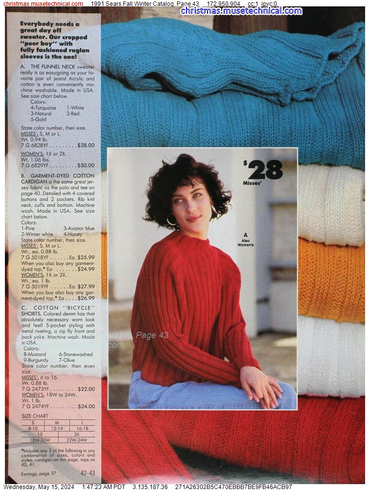 1991 Sears Fall Winter Catalog, Page 43