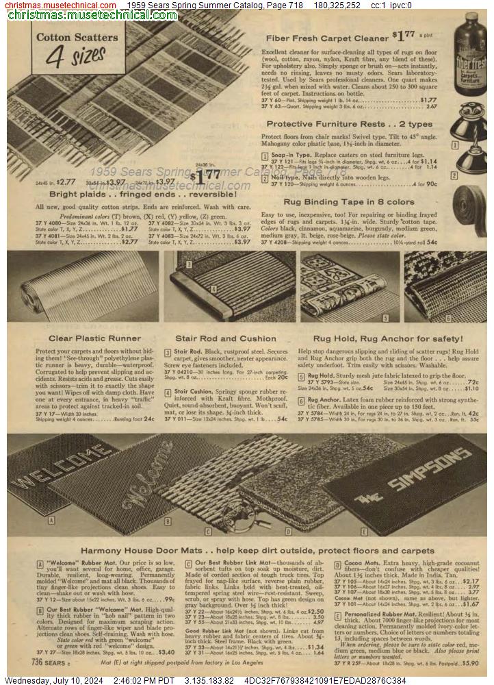 1959 Sears Spring Summer Catalog, Page 718