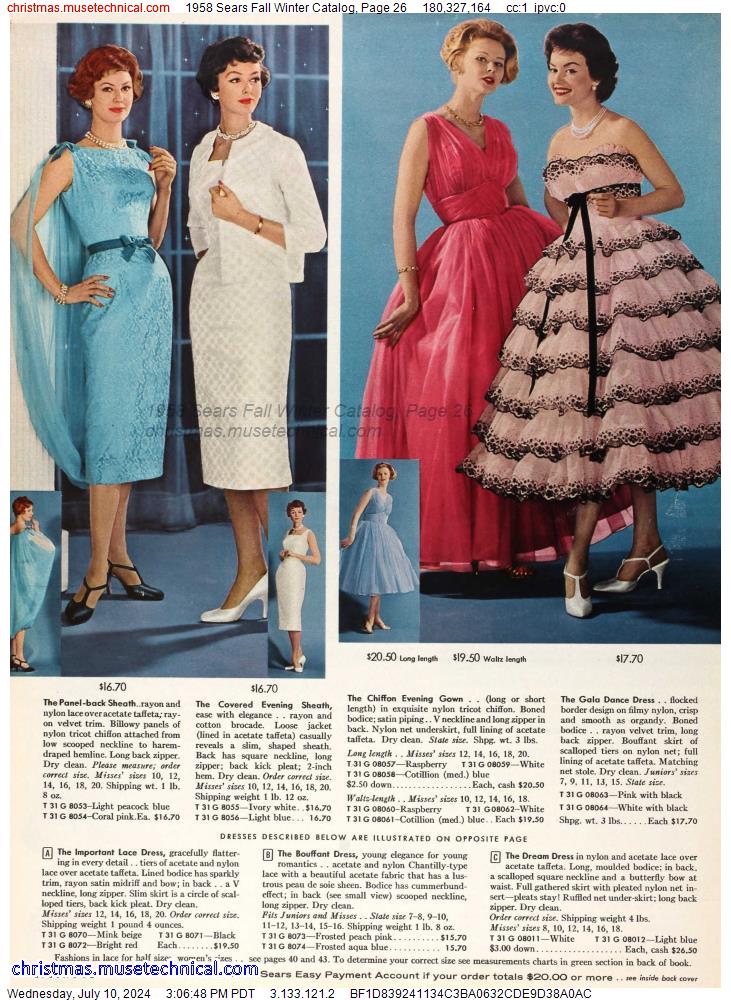 1958 Sears Fall Winter Catalog, Page 26