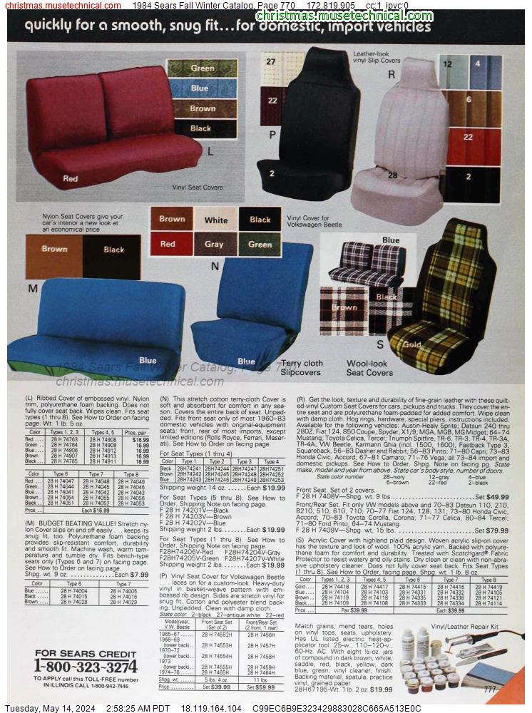 1984 Sears Fall Winter Catalog, Page 770