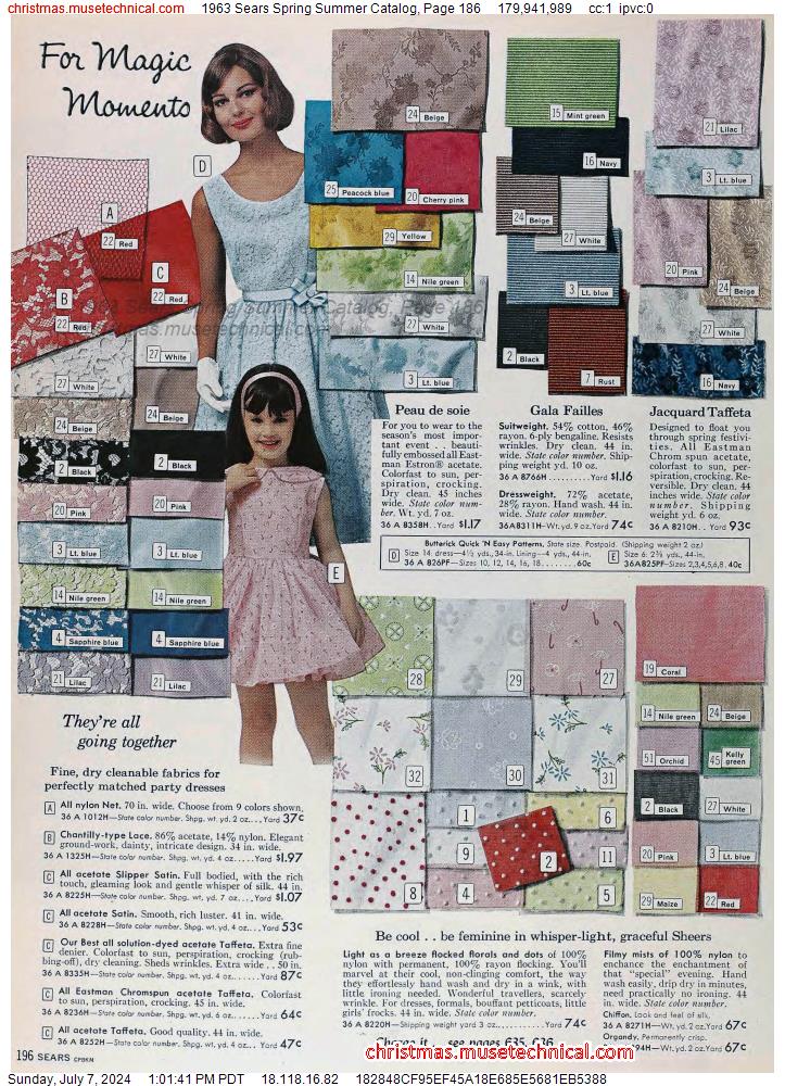 1963 Sears Spring Summer Catalog, Page 186
