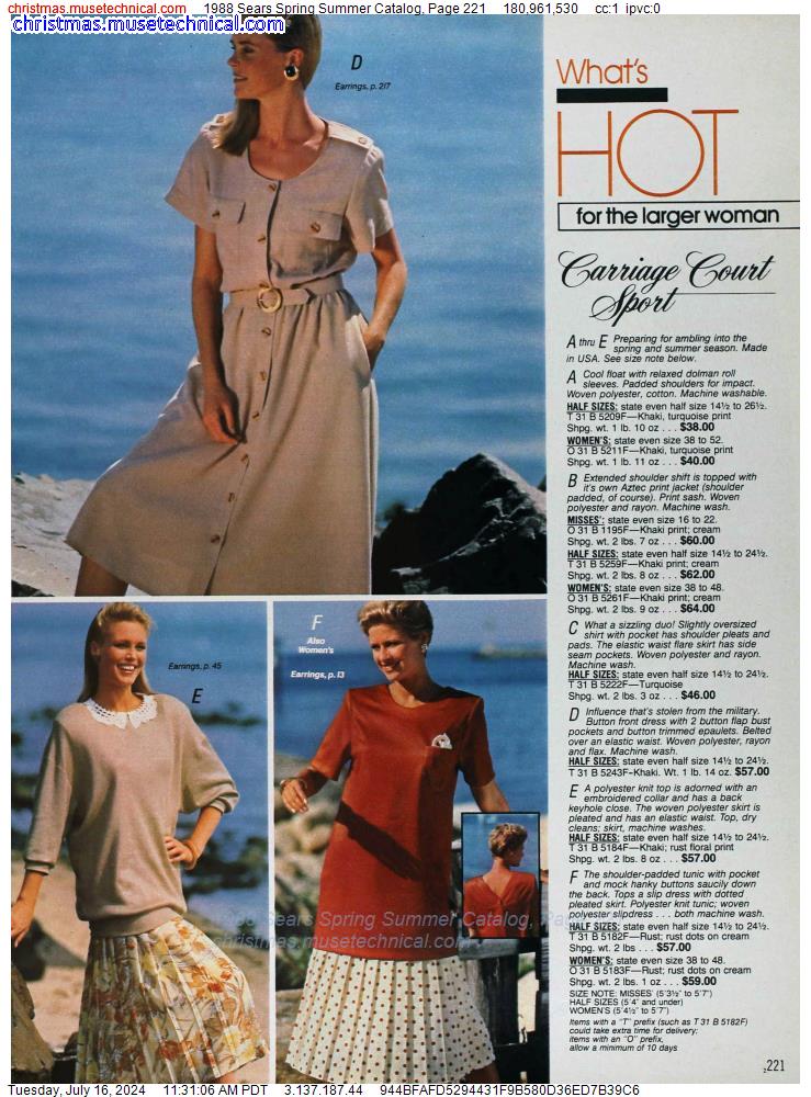 1988 Sears Spring Summer Catalog, Page 221