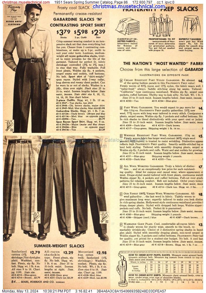 1951 Sears Spring Summer Catalog, Page 86