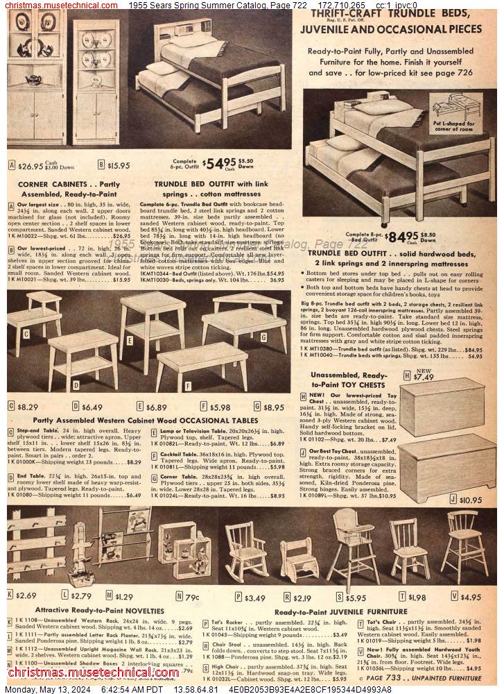 1955 Sears Spring Summer Catalog, Page 722