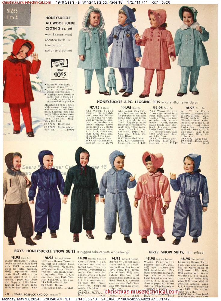 1949 Sears Fall Winter Catalog, Page 18