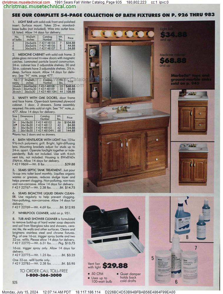 1991 Sears Fall Winter Catalog, Page 935