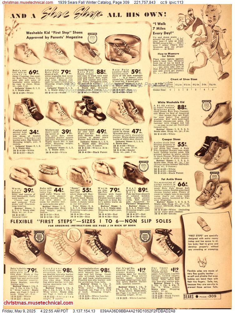 1939 Sears Fall Winter Catalog, Page 309