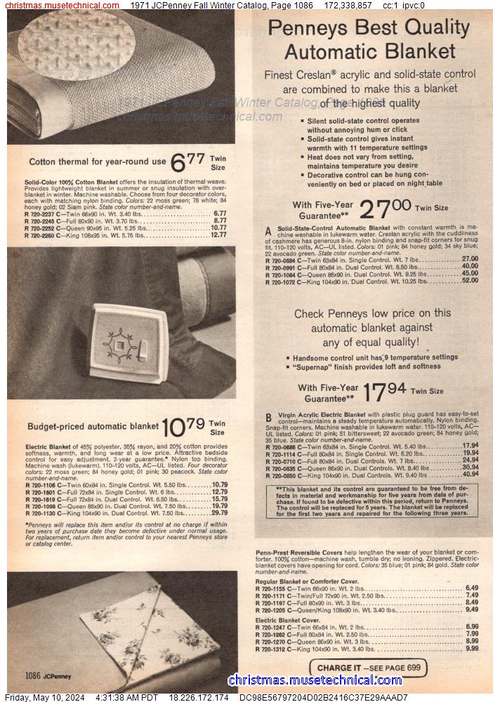 1971 JCPenney Fall Winter Catalog, Page 1086