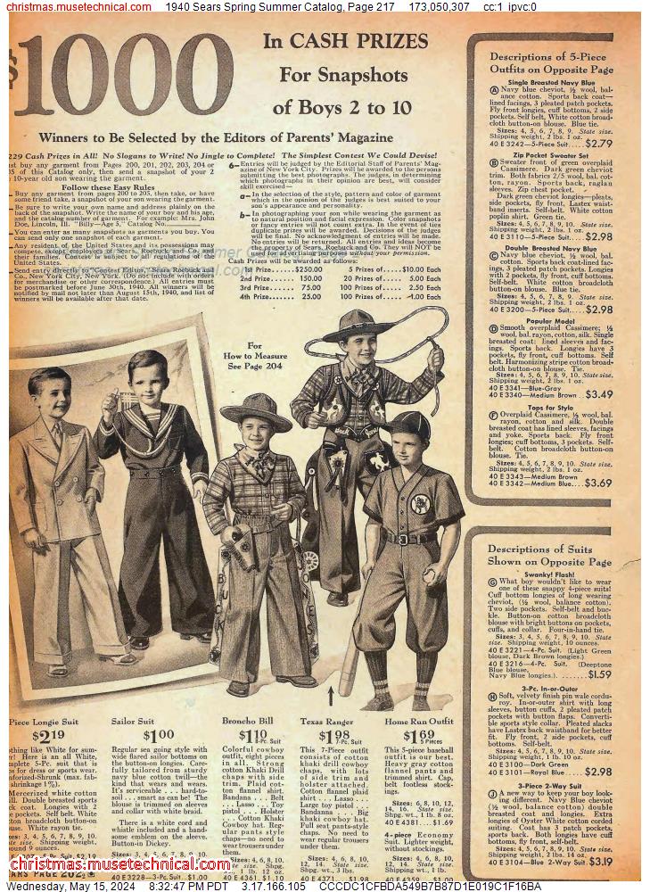 1940 Sears Spring Summer Catalog, Page 217