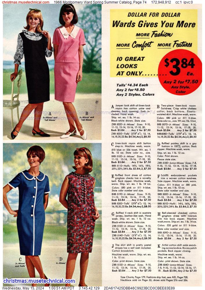 1966 Montgomery Ward Spring Summer Catalog, Page 74