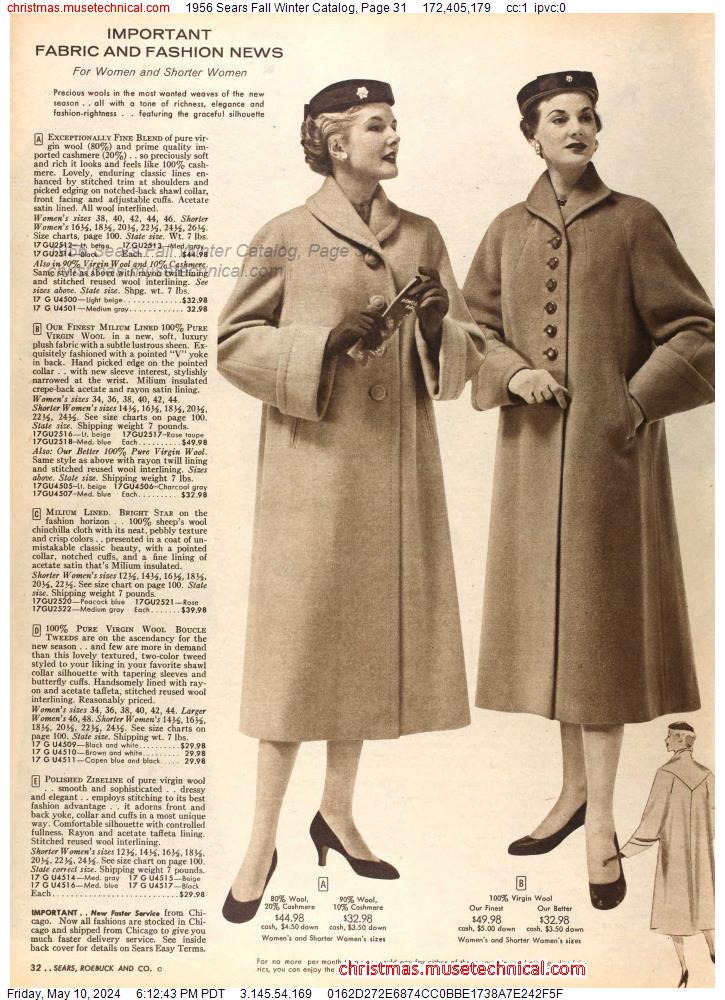 1956 Sears Fall Winter Catalog, Page 31
