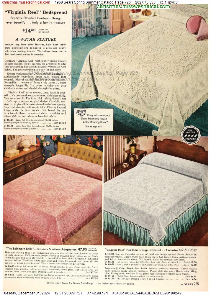 1958 Sears Spring Summer Catalog, Page 726