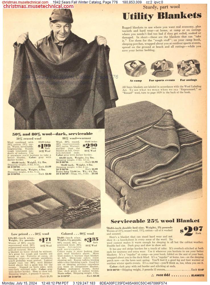1942 Sears Fall Winter Catalog, Page 776
